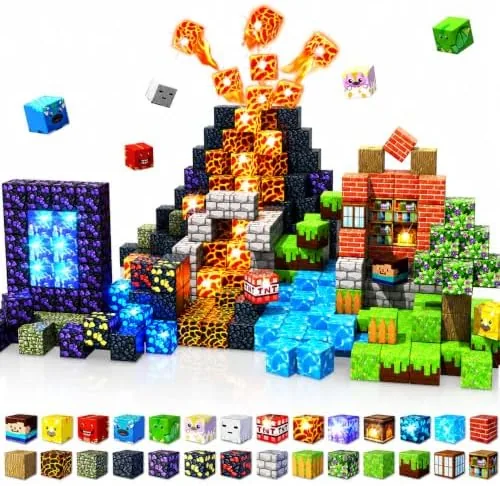 magneverse 150 pcs 08in magnetic blocks with light blocks magnet toys for kids boys and girls magnetic building blocks cubes stacking magnets for kids birthday gifts for boys and girls